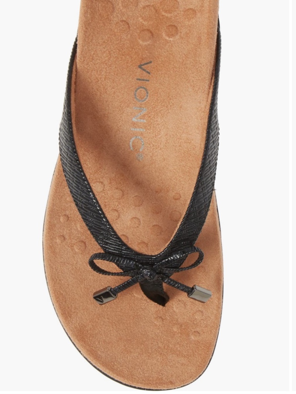 Vionic NEW Size 8.5 Wide Bella II Flip Flops black tan sandals shoes - Picture 10 of 11
